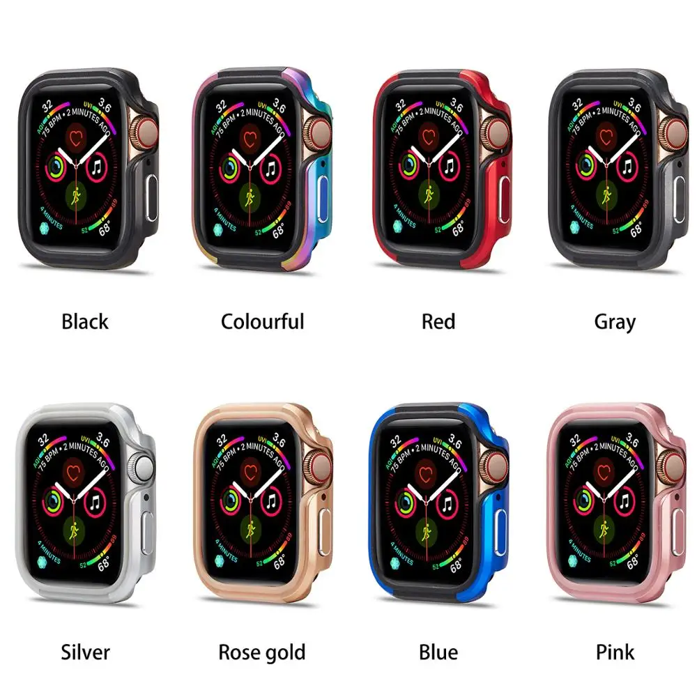 Чехлы из ТПУ и алюминиевого сплава для Apple Watch 5 40/44 мм защитная крышка часов iWatch