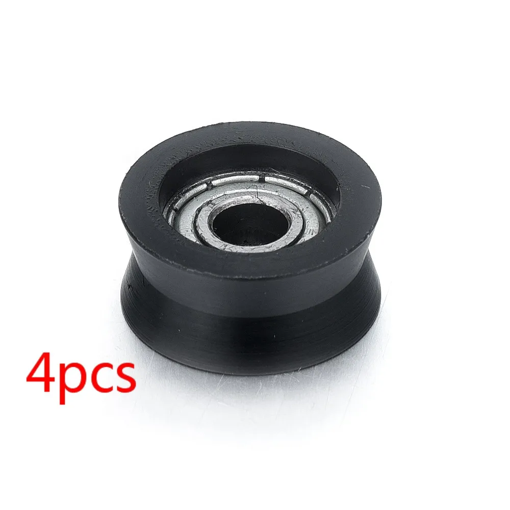

4pcs High Quality 696ZZ V-Type 6*15*5mm Black Bearing PA66 V-groove Package Plastic Pulley Ball Bearing