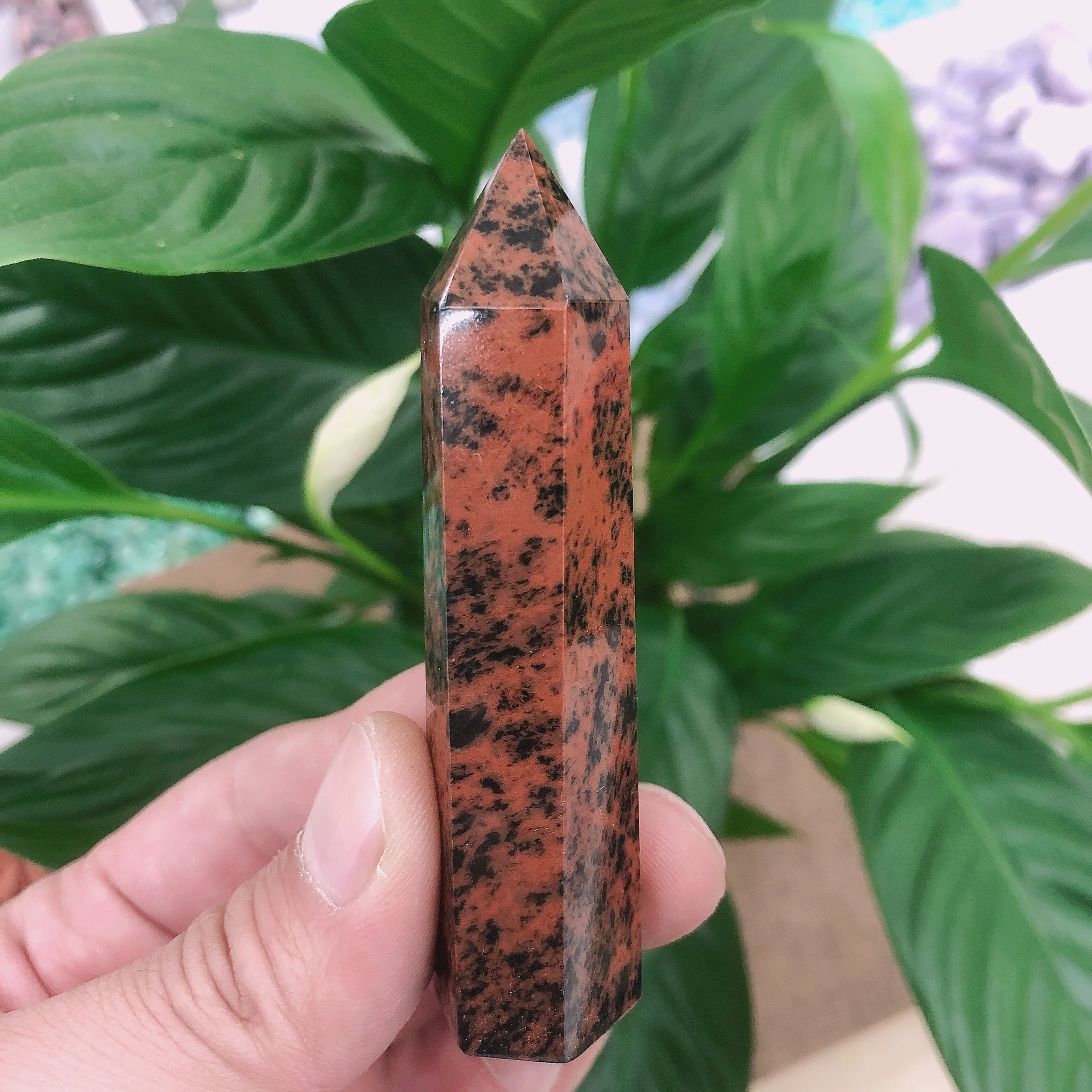 

Natural Crystals Quartz Red Obsidian Tower Point Energy Reiki Stones Room Home Office Aquarium decoration accessories Gemstone