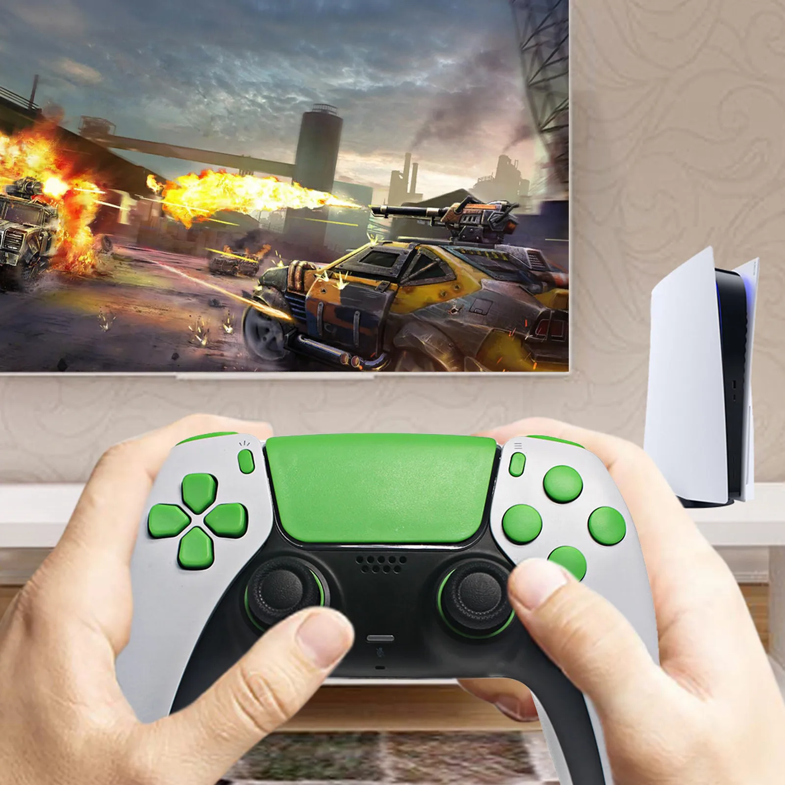 

Replacement Joystick Ring Touch Pad Cover L1 R1 Trigger Button D-pad Buttons For PS5 Controller DIY Gamepad Parts For DualSense