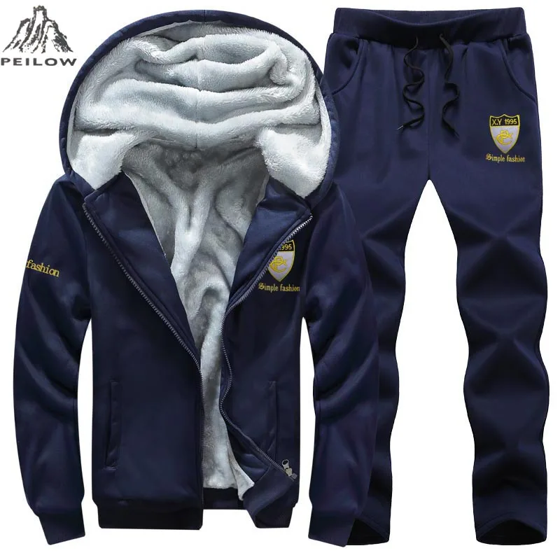 PEILOW, размер 7XL8XL, 9XL, зимний спортивный костюм, Мужская толстовка, спортивный комплект, флис, толстый, с капюшоном, Повседневный, для бега, спортивный костюм, мужская куртка+ штаны