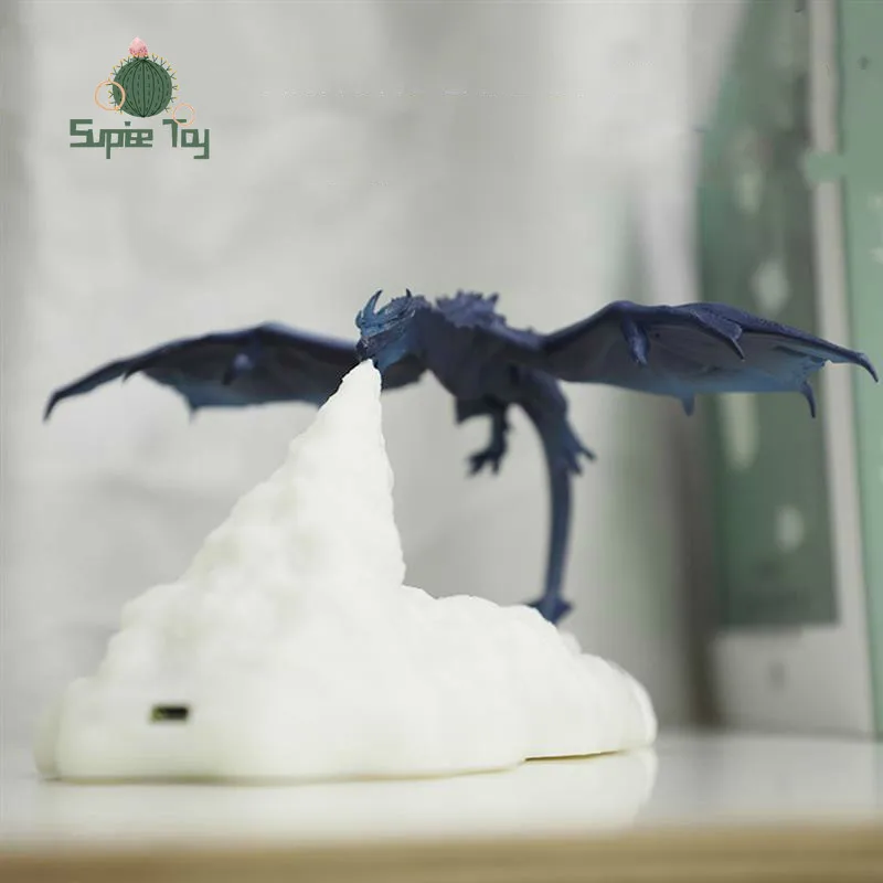 

3D Printed LED Fire Dragon Lamps Night Light Rechargeable Mood Soft Light for Bedroom Kid Room Bedroom Camping Hiking Decoration