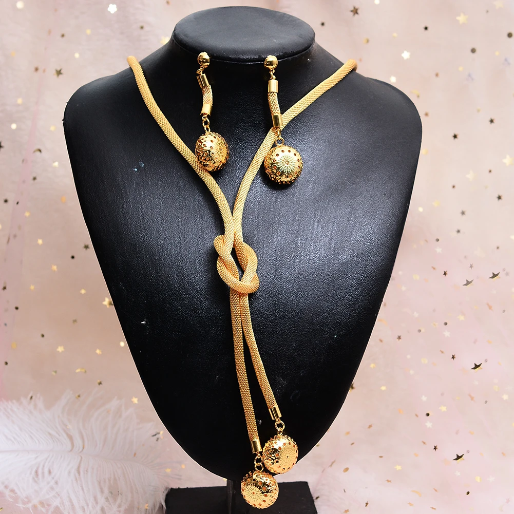 Ювелирные наборы WANDO золотого цвета ювелирные изделия серьги подарок | Украшения