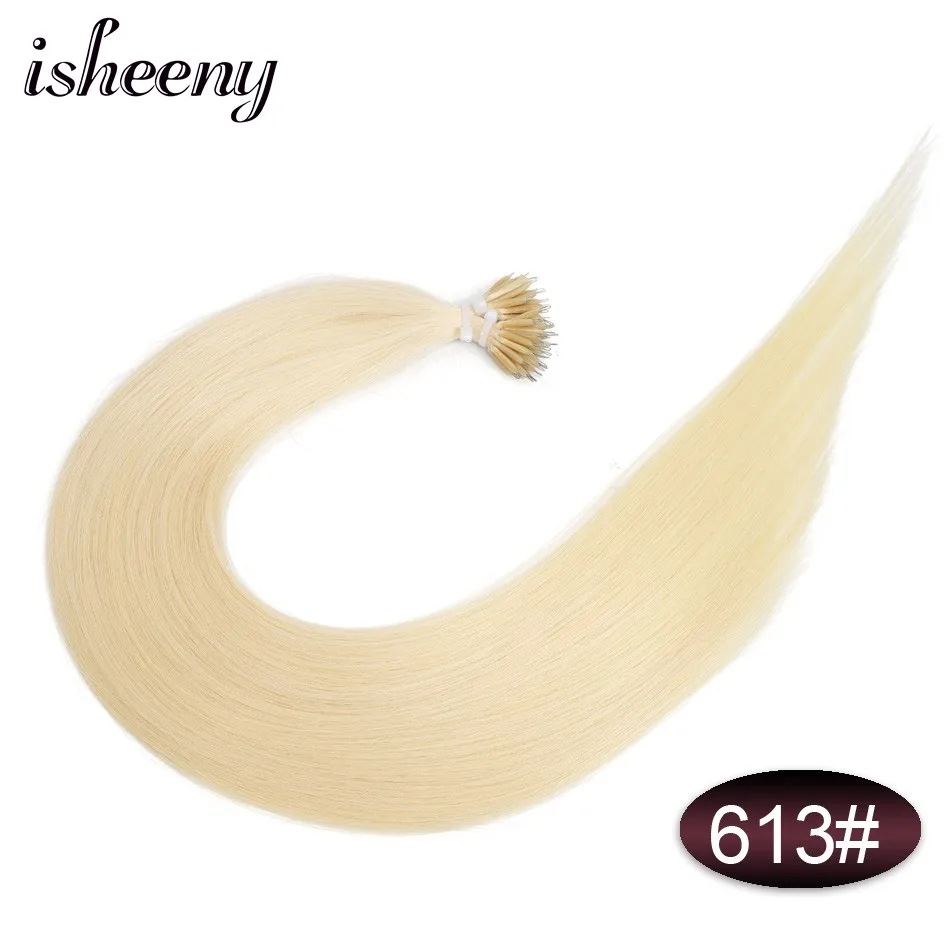 #613 Isheeny 1" 18" 2" волосы Remy для наращивания с микро-бусинами в нано кольцах человеческие волосы прямые 9 цветов блонд европейские волосы - Цвет: #613