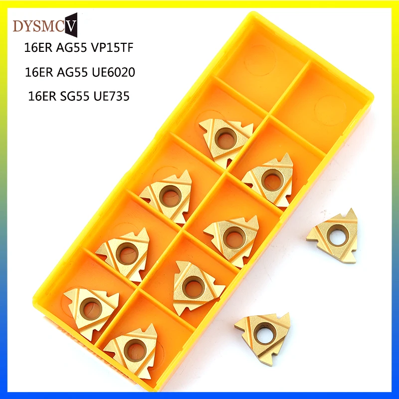 

10pcs 10pcs 16ER AG55 VP15TF UE6020 US735 carb carbide inserts Thread Turning tool cutting tool Lathe Tools Milling cutter tool