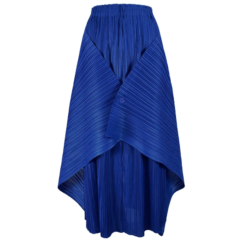 

TVVOVVIN 2021 Spring New Pleated Women's Two-piece Set Korean Loose Long Sleeve V-neck T-shirt High Waist Spliced Skirt C9ON