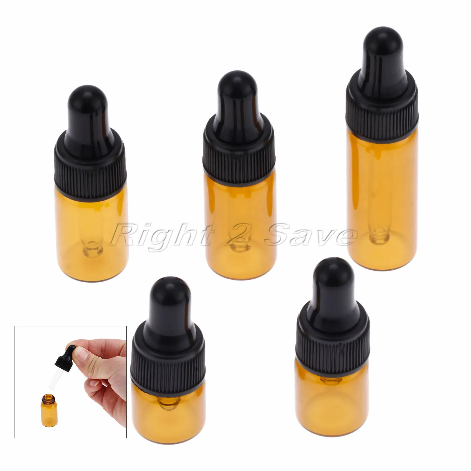 

10pcs Essential Oil Dropper Glass bottles 1ml 2ml 3ml 4ml 5ml vegetable oil Essence Aromatherapy Storing Perfume Amber Vial