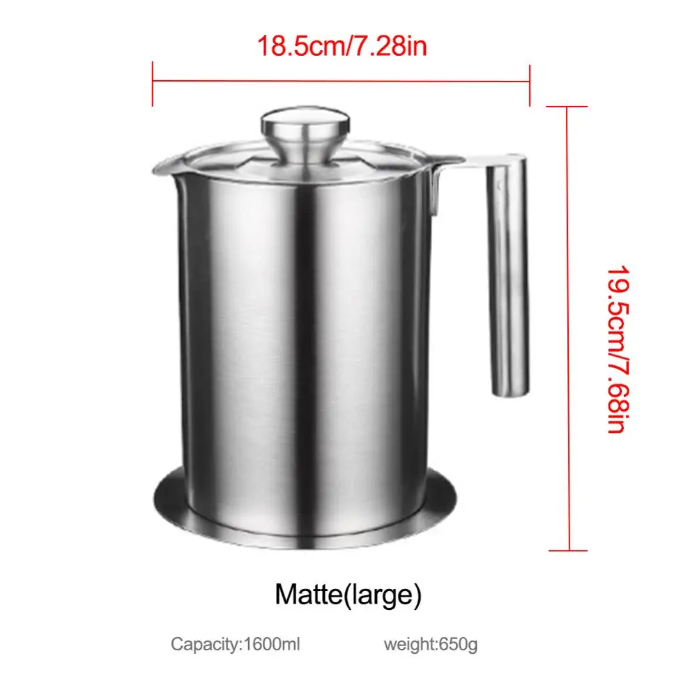 

1.2L/1.6L Stainless Steel Oil Strainer Pot Container Jug Storage Can with Filter Cooking Oil Pot For Kitchen Household Tools