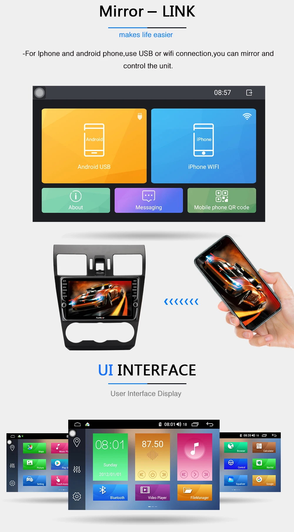 Funrover 2 din Android 9,0 8 ядерный автомобильный Радио DVD мультимедийный плеер стерео gps для Subaru Forester XV WRX 2012- DSP 4G 64G LTE