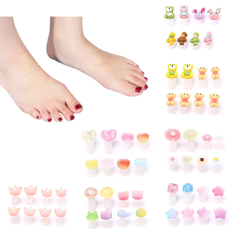 

8x Toe Silicone Separator Pedicure Flower Waterdrop Crystal Diamond Separator