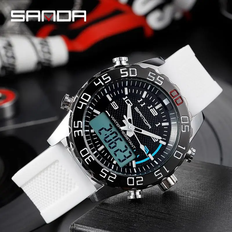 Часы наручные мужские цифровые спортивные светодиодные водонепроницаемые