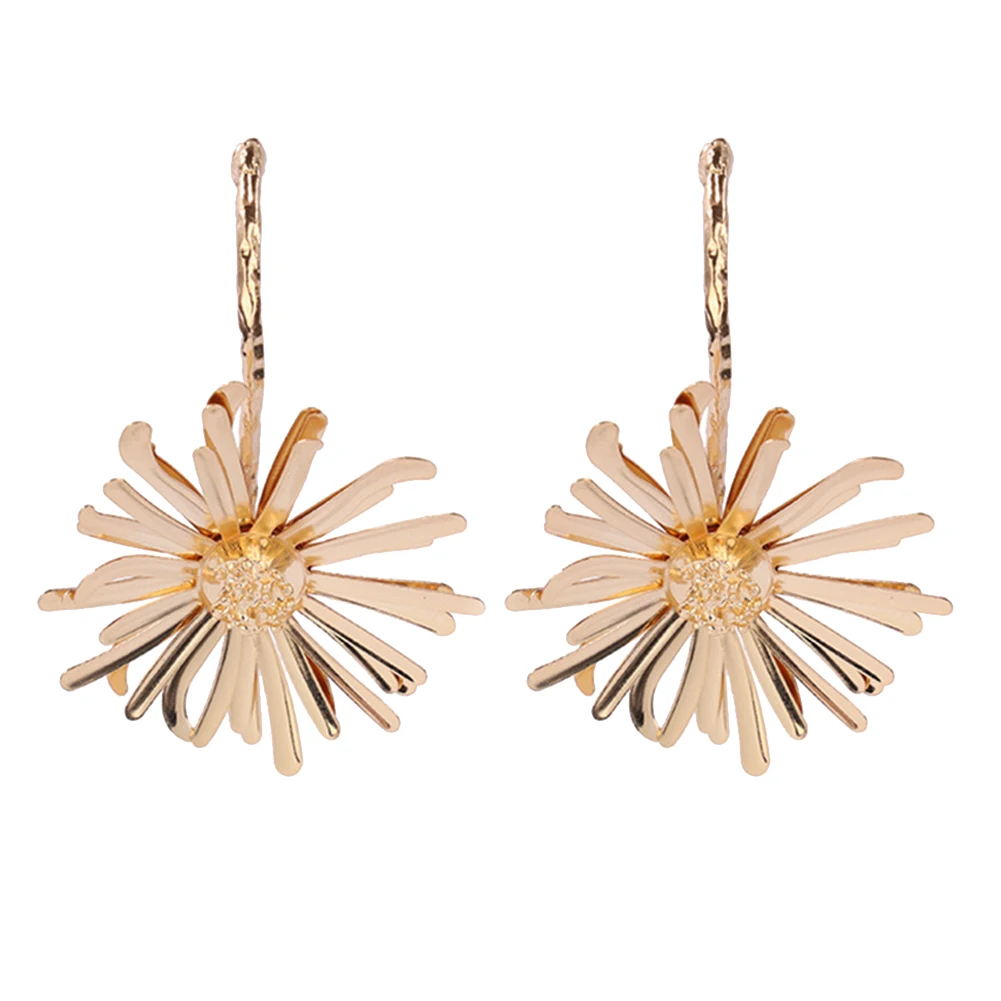 Vintage Women Earrings Daisy Flower Rhinestone Inlaid Pendant Stud Jewelry Gift New Woman's accesories | Украшения и