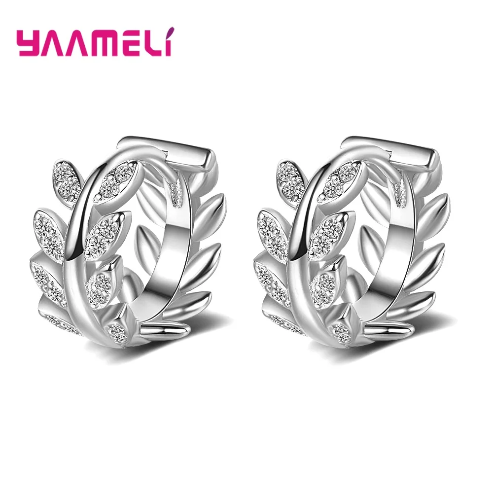 

Hot Sale Leaf Branch Hoop Earring for Women Pure 925 Sterling Silver Wedding Engagement Party Accessories Fine Jewelry