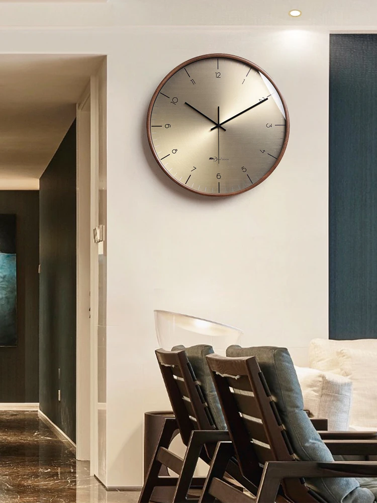 Роскошные креативные золотые настенные часы большие винтажные скандинавские