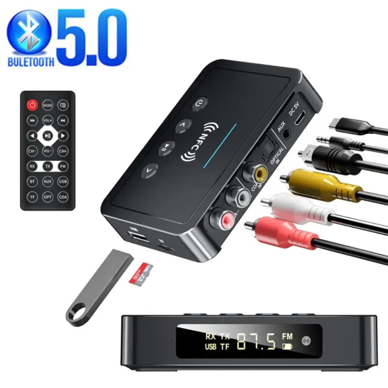 Bluetooth 5 0 приемник передатчик FM стерео AUX 3 мм разъем RCA оптический беспроводной NFC