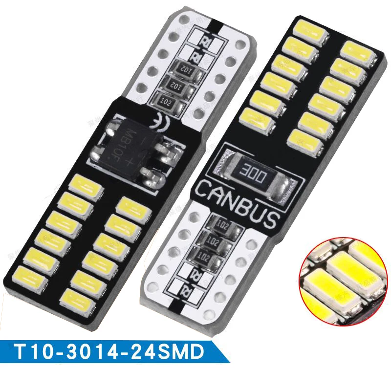 5x Canbus автомобиля T10 W5W 194 светодиодный светильник s без ошибок 3014 24SMD просвет