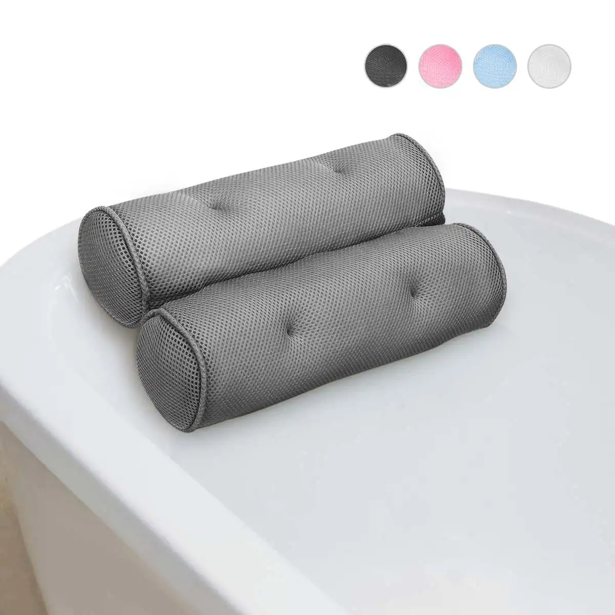 

4 цвета Подушка для ванны с присосками шеи Поддержка подушка для ванны из дышащего материала 3D сетки подушку спа ванна Ванная комната Accersory