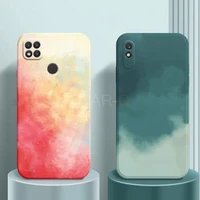 square soft silicone phone case for xiaomi redmi 9c nfc 9at 9a t watercolor painted back cover on xiomi redmi9c redmi9a 9cnfc