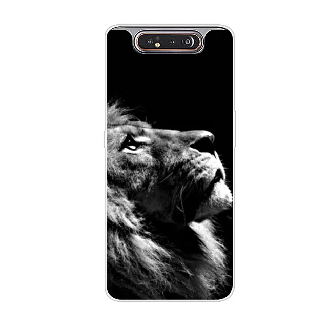 Светло-фиолетовый Чехол для телефона для samsung Galaxy A80, силиконовый чехол с цветком, мягкий ТПУ чехол для samsung A80 A 80, чехол, Модный чехол - Цвет: Светло-фиолетовый