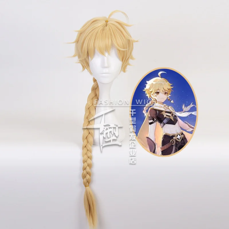 

Genshin Impact Traveler Cosplay Aether Lumine Blond Wig Cosplay Anime Wigs Heat Resistant Synthetic Wigs Halloween for Girls