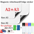 Комплект из 2 предметов, мягкие магнитно-маркерная доска холодильник Стикеры Дом Офис Кухня школьные канцелярские принадлежности со стирающейся от маркера Белый Ручка-маркер для доски