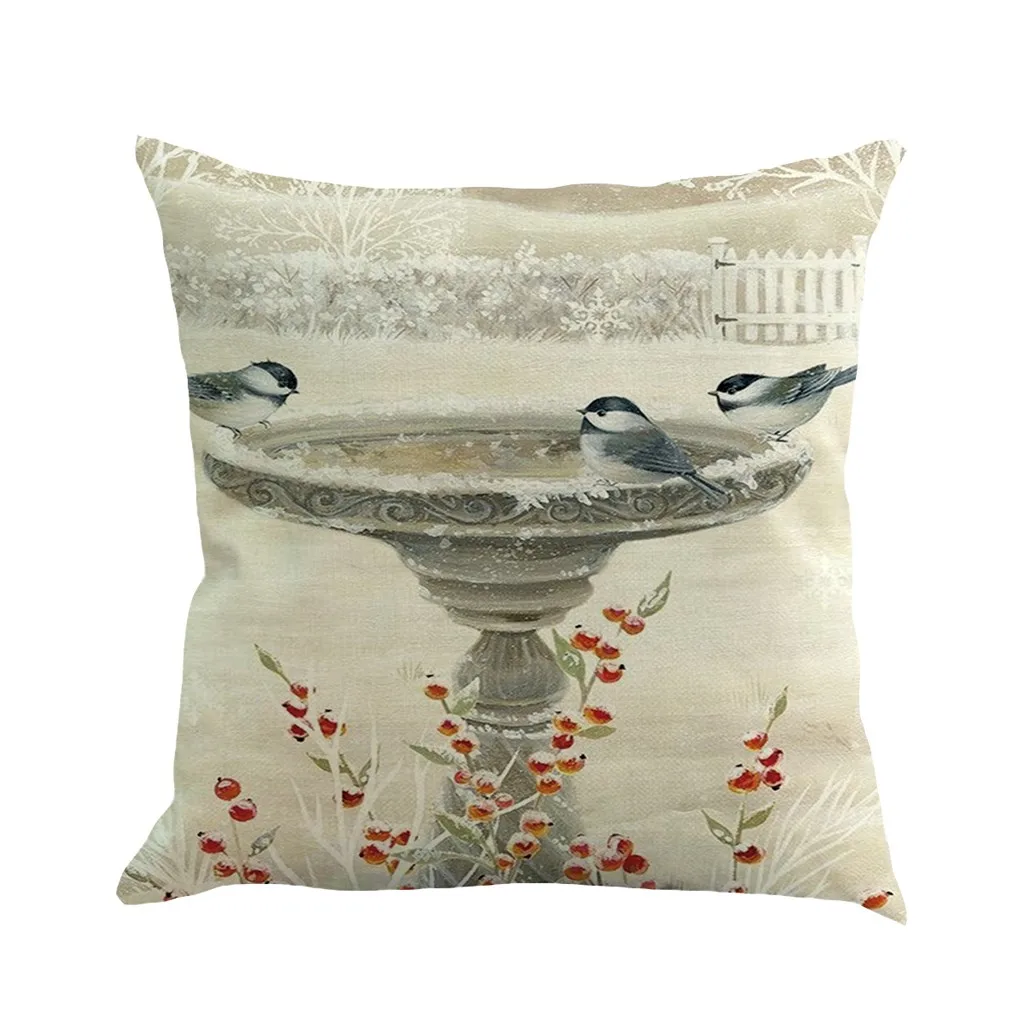 

Ouneed Cushion Cover Creative snowman elk animal printed waist Pillows cover Office Home Decor animeative cojines drop ship 2021