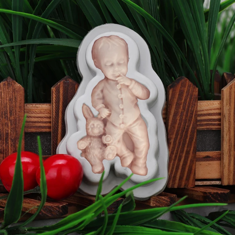 3D Барби Форма Кукла Кролик мальчик силиконовые формы для выпечки кекс Шоколадный