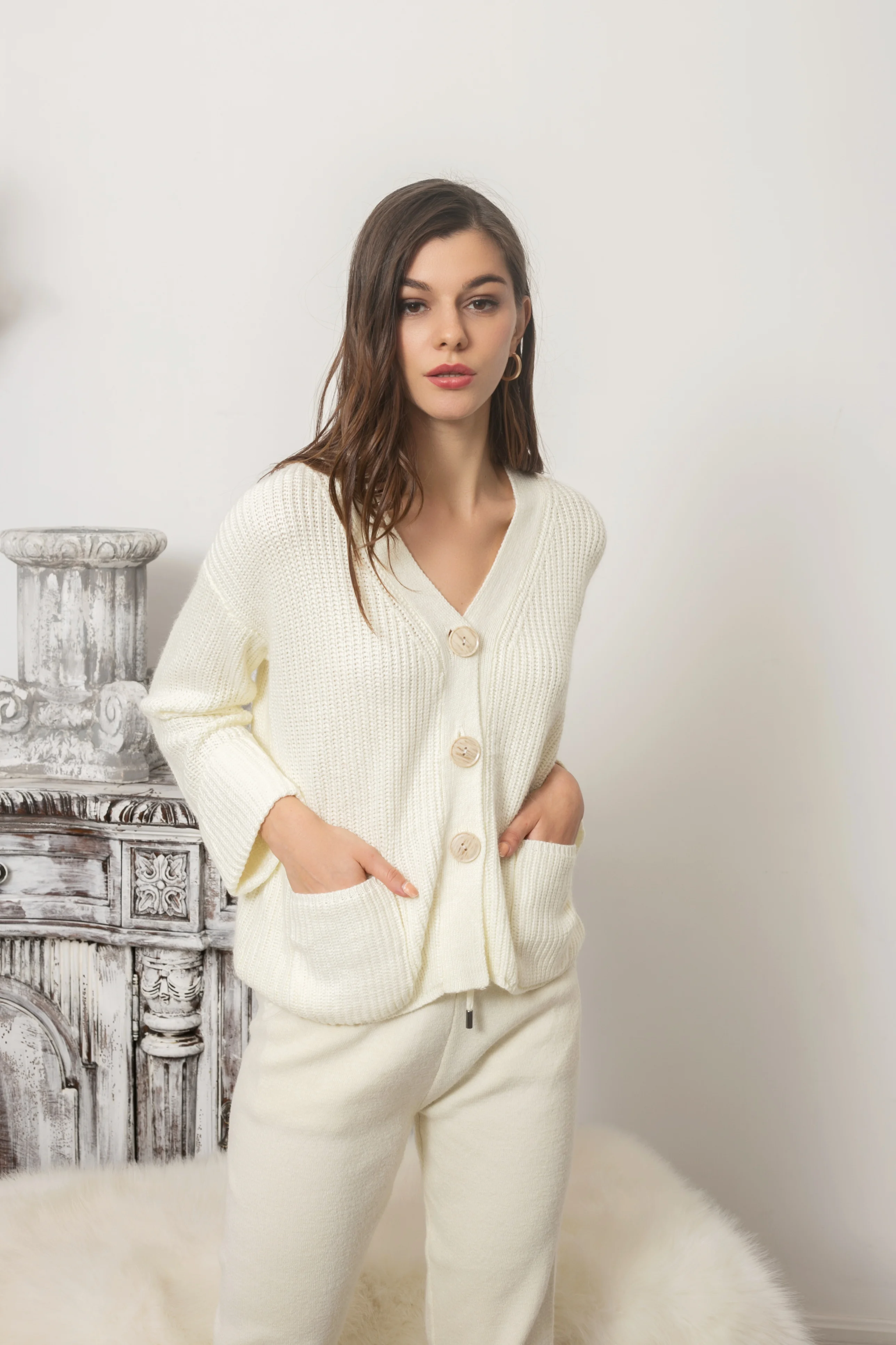Fangluka Women Sweater Two Piece knitted Sets Slim Tracksuit Spring Autumn Fashion Sweatshirts cardigan Suit Female