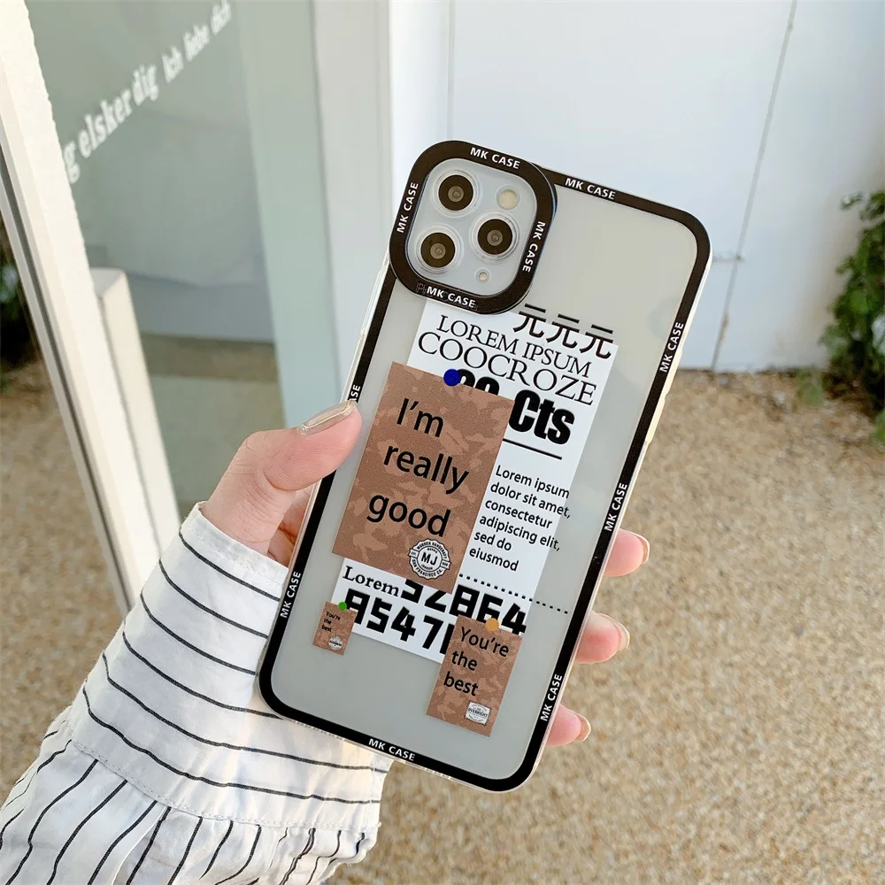 Модный милый чехол с надписью для iPhone 13 12 11 Pro X XR XS Max 7 8 Plus SE 2020 мягкий прозрачный
