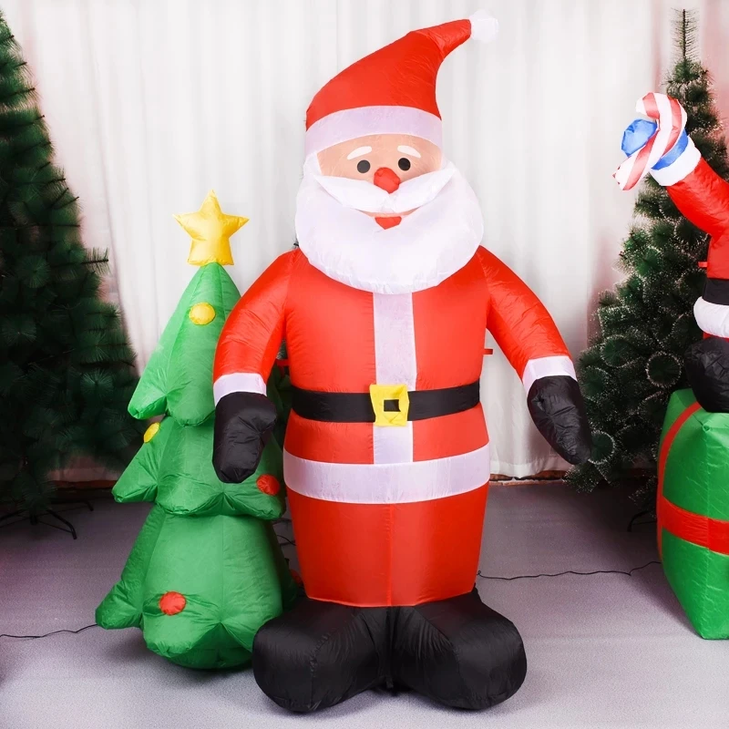 

180 Cute Inflatable Santa Claus Christmas Outdoors Ornaments Xmas New Year Party Home Garden Yard Xmas Decoration
