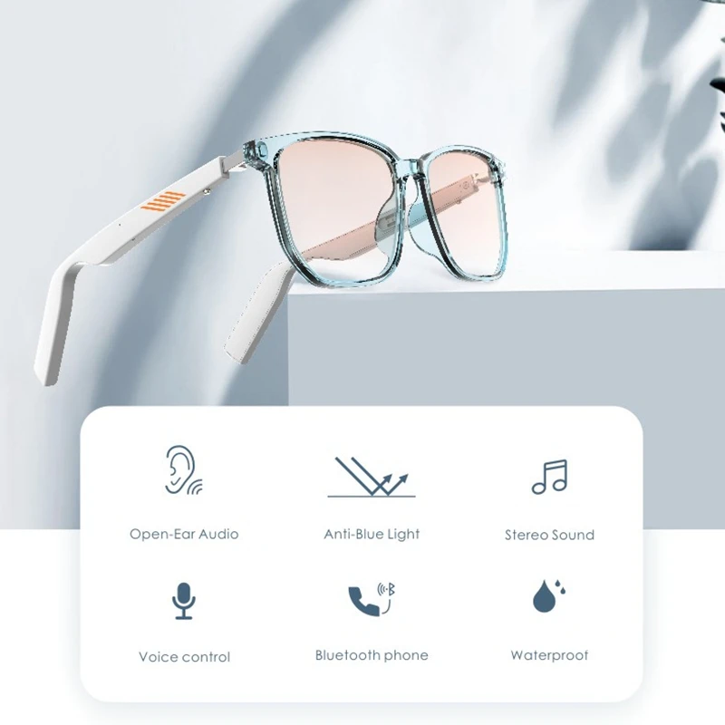 Miglior Smart Glasses Intelligente Bluetooth 5.0 Eyewear TWS Auricolari Impermeabili Wireless Occhiali Da Sole Con Lenti Polarizzate Anti-blu
