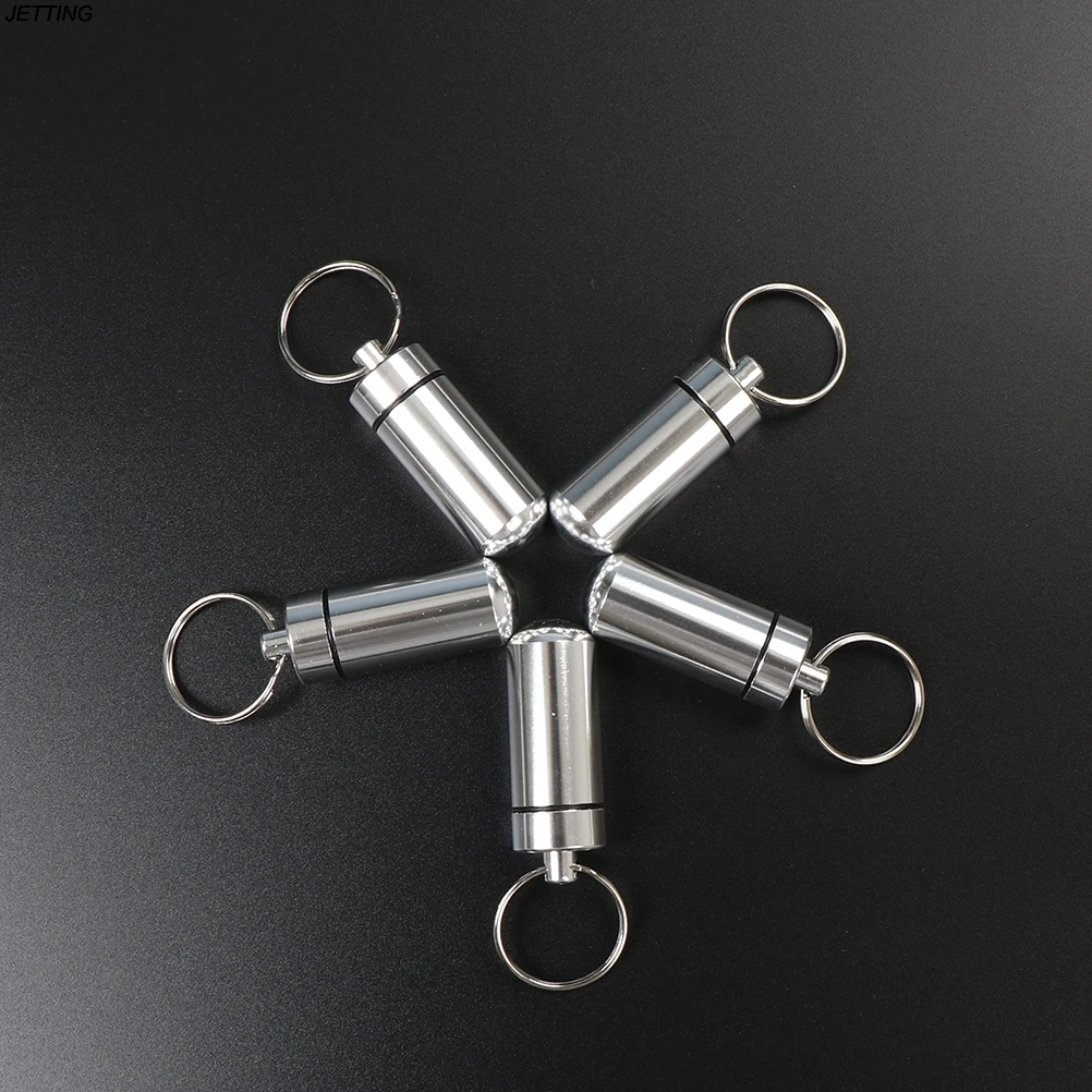 5 шт. портативный мини-брелок для таблеток алюминиевый контейнер