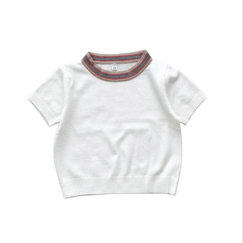 2019 брендовая Блузка для девочек весна-осень Детская рубашка топы с короткими