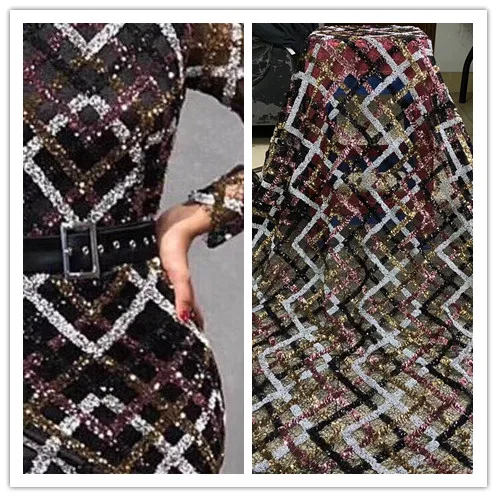 Cyndi-30.8805 Hot selling african sequins lace fabric tessel fringel embroidered tulle mesh |