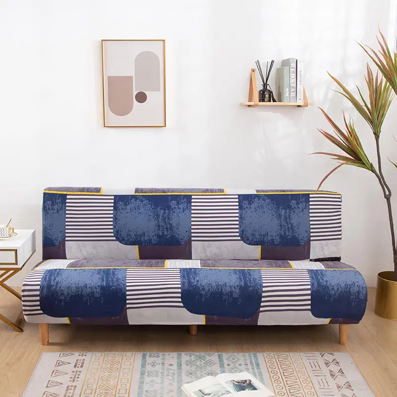 

Geometric All-inclusive Folding Sofa Bed Cover Elastic Simple Style Couch Cover Without Armrest Stretch Sofa Slipcovers Washable