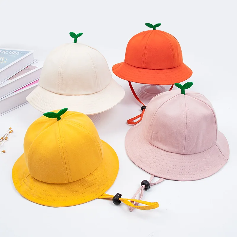 

Boys Girls Bucket Hats Summer Breathable Cotton Bucket Hat Cute Little Grass Baby Hat Solid Color Infant Toddler Sun Beach Cap