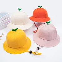 boys girls bucket hats summer breathable cotton bucket hat cute little grass baby hat solid color infant toddler sun beach cap