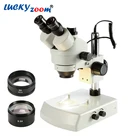 Двойной Галогеновый светильник 3.5X-90X тринокулярный микроскоп портативный стерео микроскоп для пайки телефона ремонтный настольный микроскоп