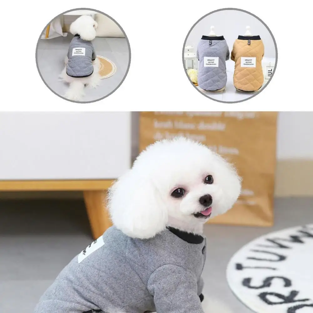 

Soft Pretty Casual Pet Puppy Thickened Tops Clothing Elegant Pet Clothes Rhombus Texture for Autumn