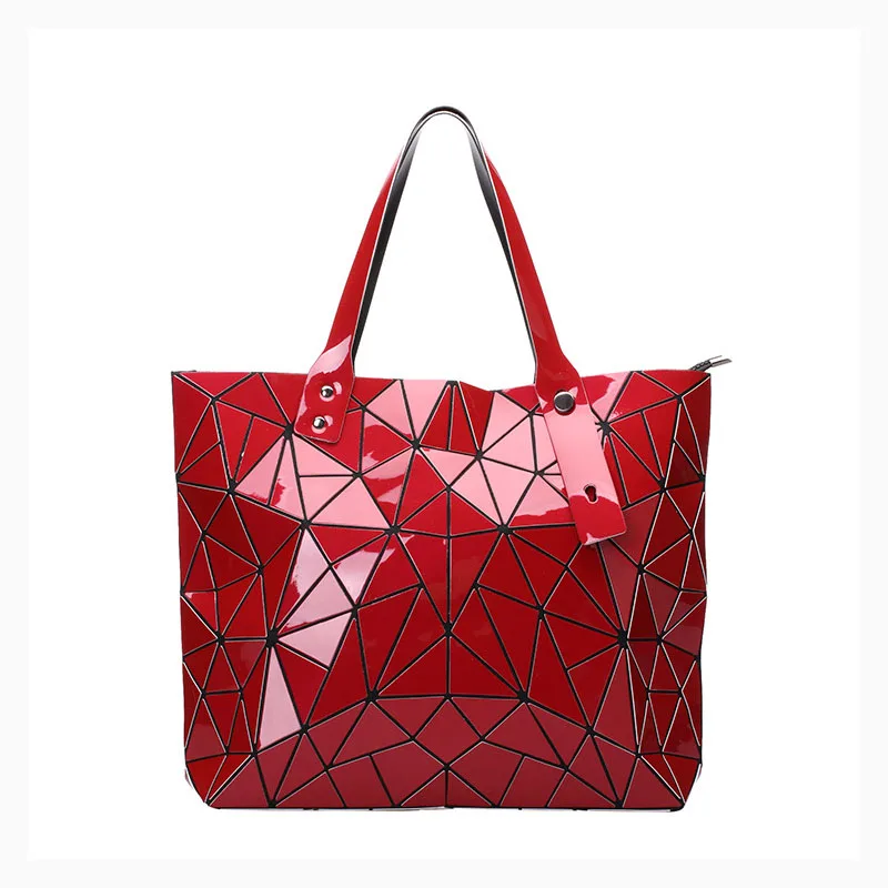 

Irregular Luminous Geometric Tote Bag Women Large Capacity Adjustable Shoulder Bag Hologram Laser Big Handbag For Ladies Fashion