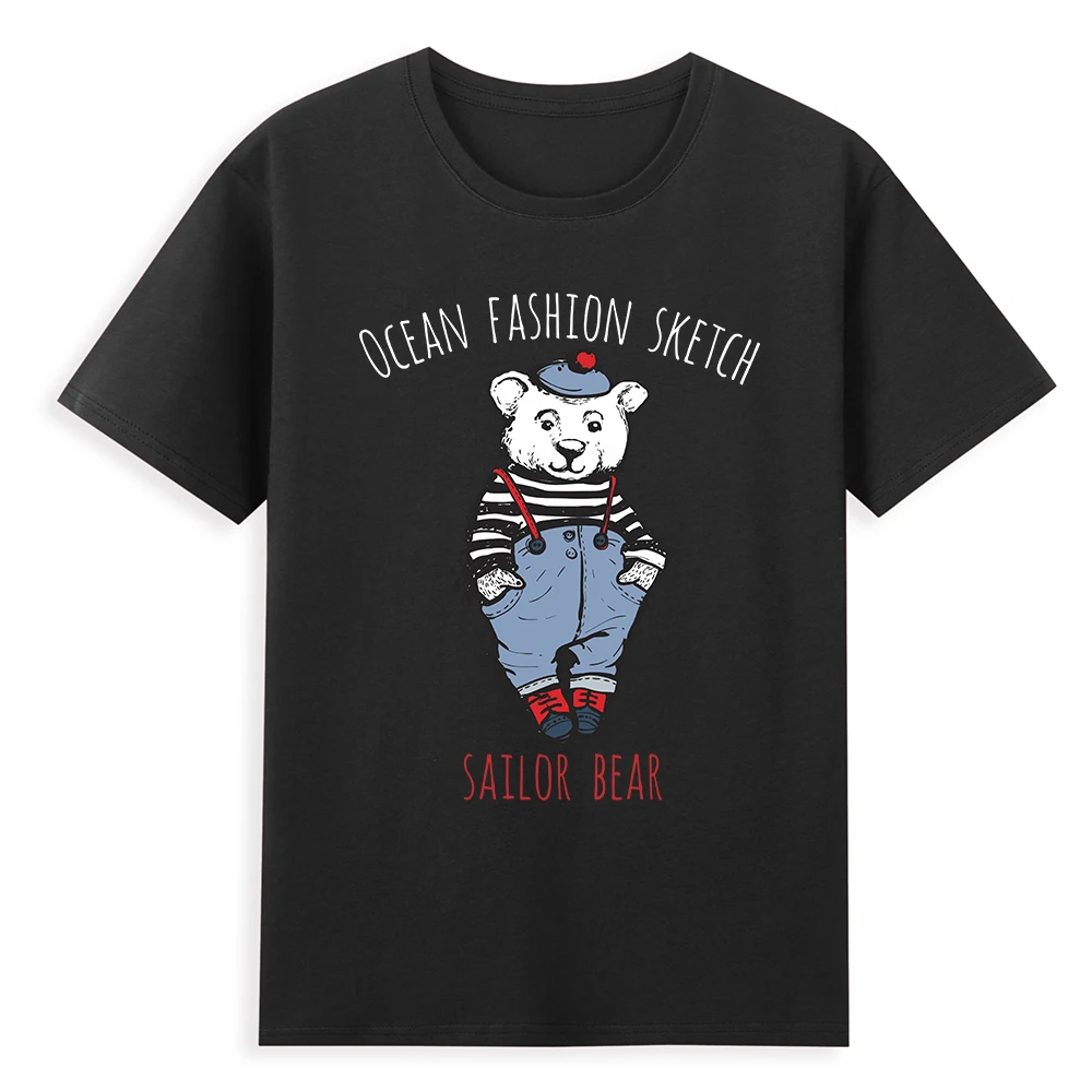 

Artoon Bear Fashion Man T Shirt Cute Puppet Mouse Pattern Woman Blouse Universal High-quality Pure Cotton Anime Teddy T-shirt