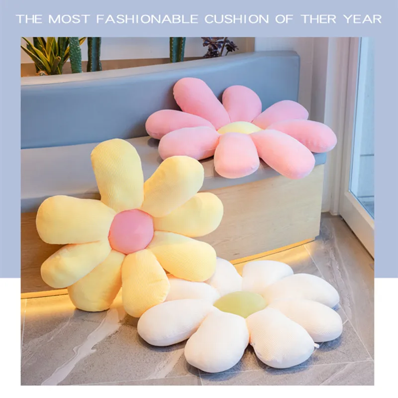 Flower Plush Throw Pillow Soft Plant Cartoon Chair Cushion Living Bedroom Home Decorative Pillows Sofa Cushions Birthday Gifts | Дом и сад