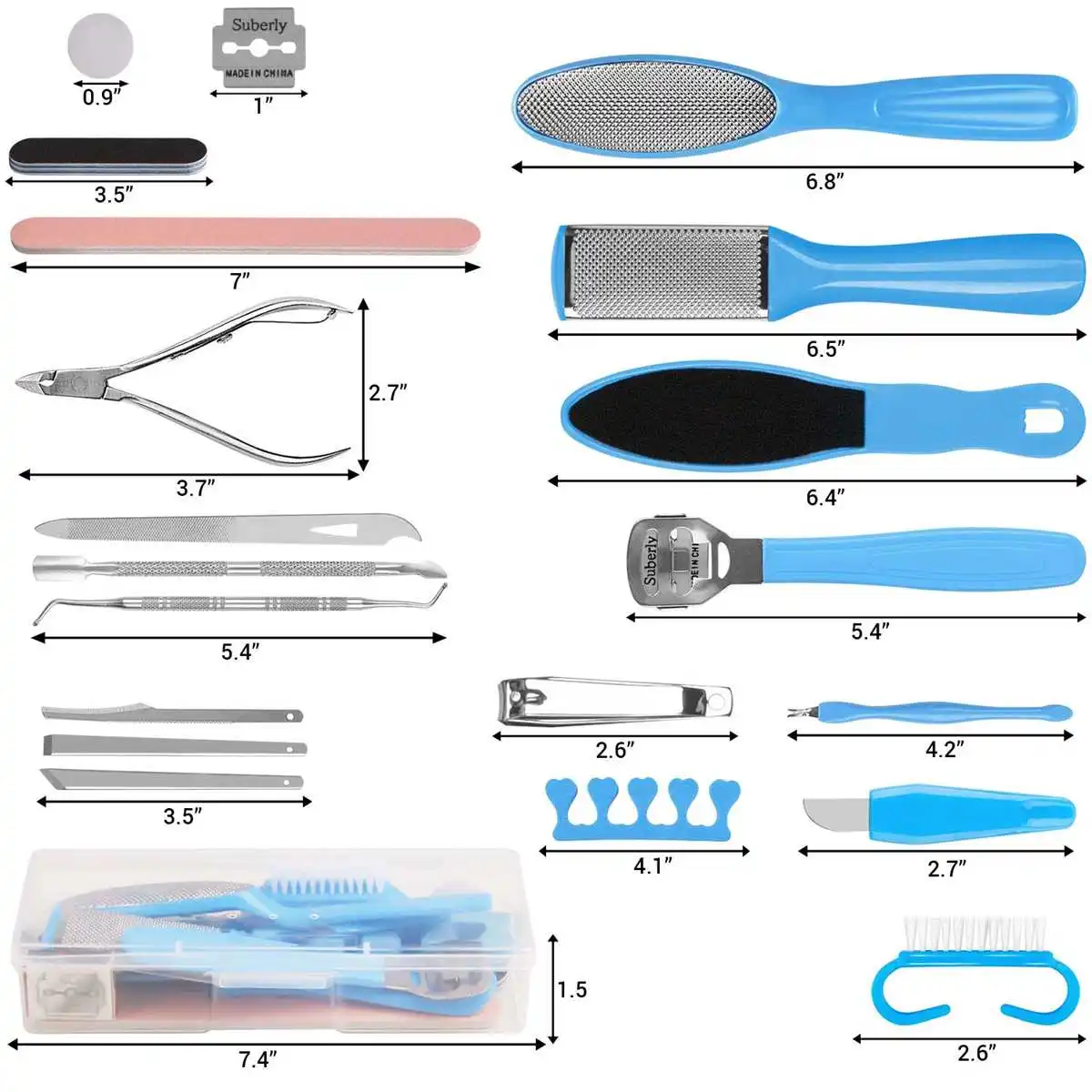 

22Pcs/Set Professional Pedicure Kit Foot Care Tool Beauty Feet Heels Toe Cuticle File Dead Hard Skin Callus Remover Scraper