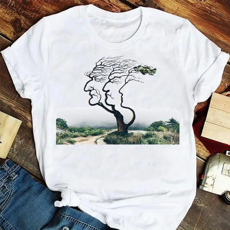 

Women Fashion 2022 Natural Scenery Animal Cartoon Summer Tshirts Fashion Clothes Graphic T Top Lady Print Female Tee T-Shirt
