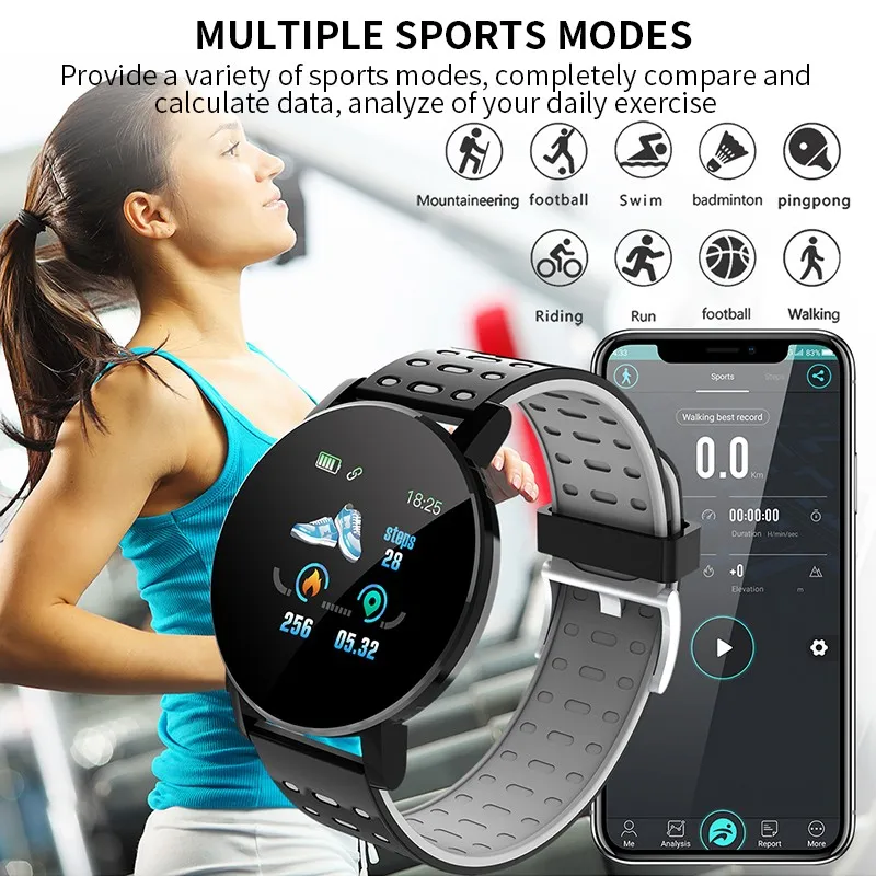 

119 Plus Smart Bracelet IP65 Waterproof Fitness Tracker Pedometer Fitness Tracker Smartwatch men woman Kids Bluetooth 4.0 Phone
