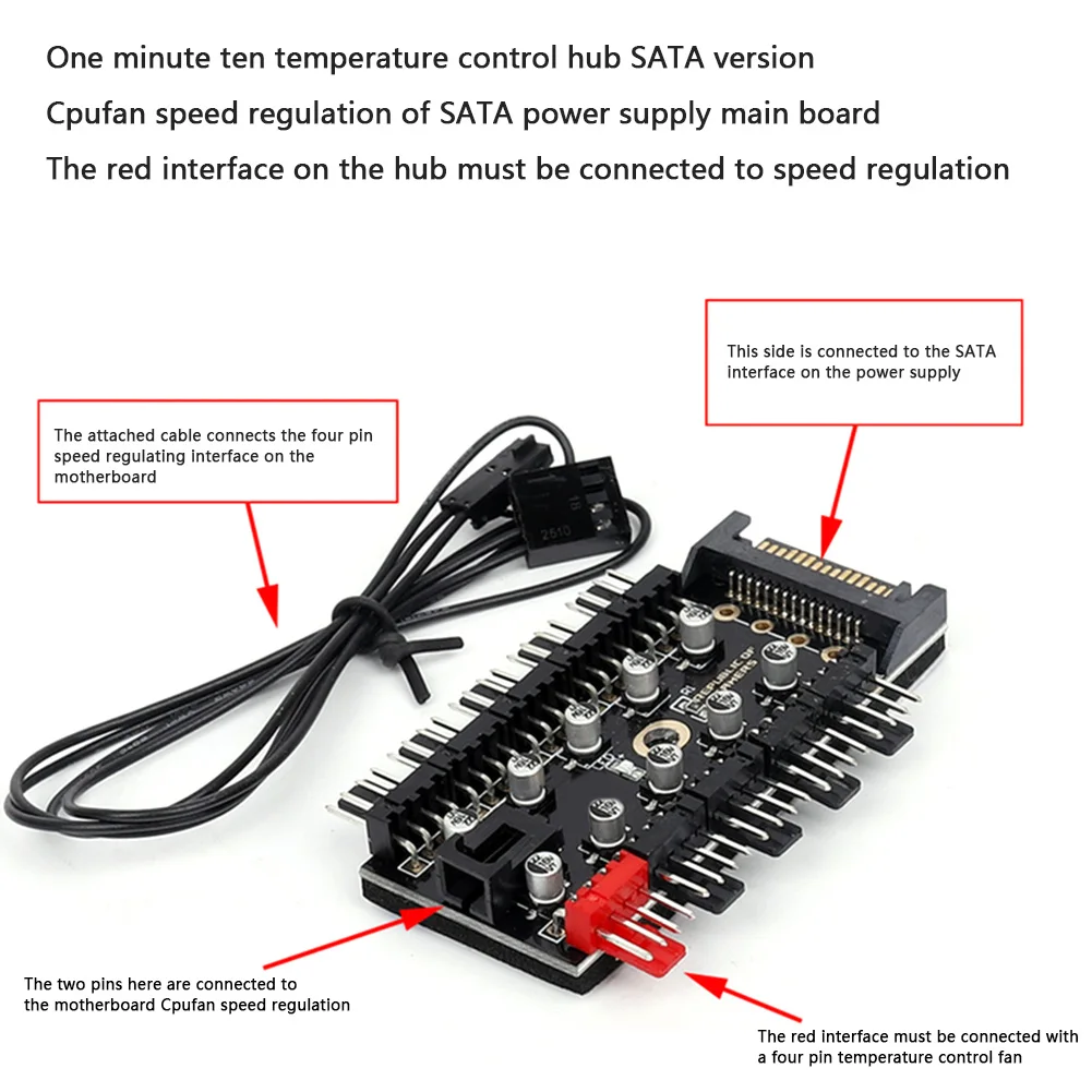 1 до 10 4-контактный ШИМ-вентилятор концентратор SATA Power/большой порт 4D удлинитель