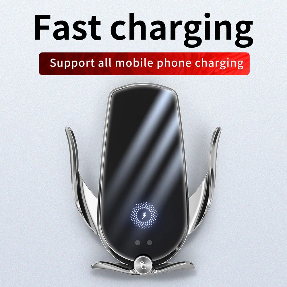 15w qi wireless car charger magnetic infrared sensor automatic clamping phone holder for iphone 13 12 11 xs xr x samsung s20 s21 free global shipping