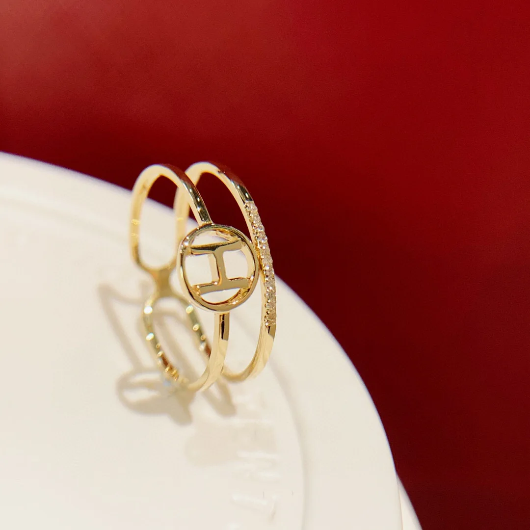 18K импортные однотонные желтые ювелирные изделия из настоящего золота (AU750)