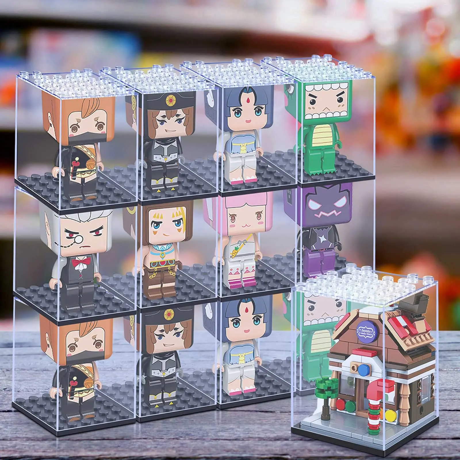 

Minifigures Display Case, Acrylic Building Block Display Box, Action Figure Toys Storage