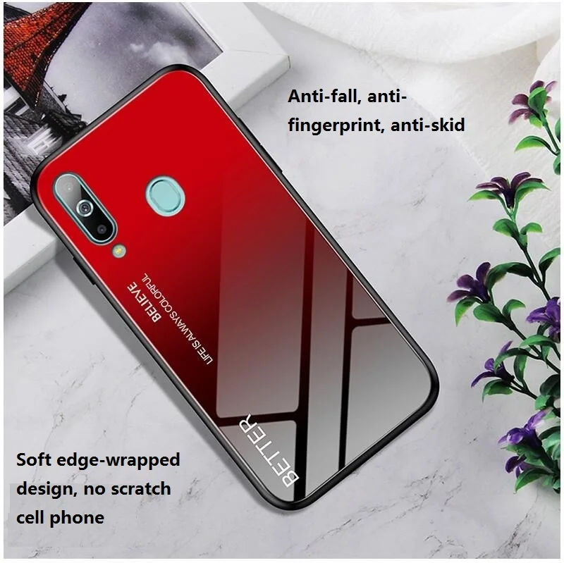 Мраморный градиентный стеклянный зеркальный чехол для samsung A10E A20E защитное закаленное стекло+ ТПУ